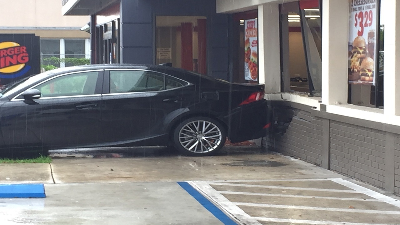 Car Crashes Into Burger King Car Crashes Into Burger King
