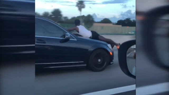 Video Shows Man Riding On Hood Of Car Sding Down I 95 Video Thumbnail For Driver Records Man Riding On Hood Of Car Down I 95 In